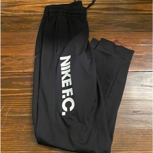 2PAIR Boys Nike F.C Joggers black and Adidas khaki joggers both size Large 10/12